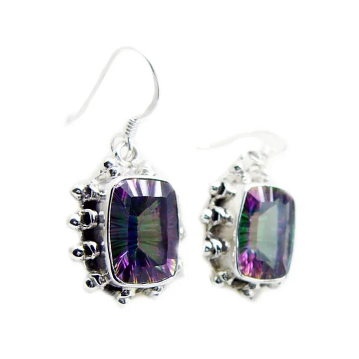 Mystic Quartz Latin American Aiko multiple Dangle multicolor 925 Silver Earring