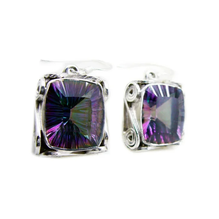 Mystic Quartz Mexican Yasmine multiple Dangle multicolor 925 Sterling Silver Earring