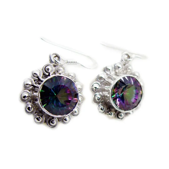 Mystic Quartz Russian Antonia multiple Dangle multicolor Sterling Silver Earring