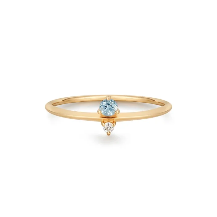 NADIA | Aquamarine and Diamond Ring