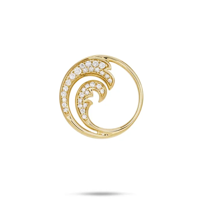 Nalu Pendant in Gold with Diamonds – 22mm