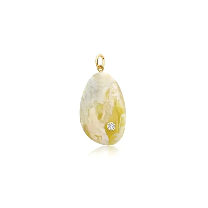 Natural Stone and Diamond Pendant