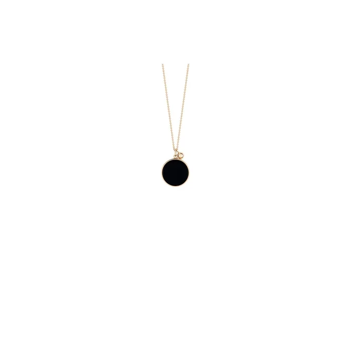 Necklace Ginette NY Ever Disc in rose gold and onyx, jewelry – Lepage