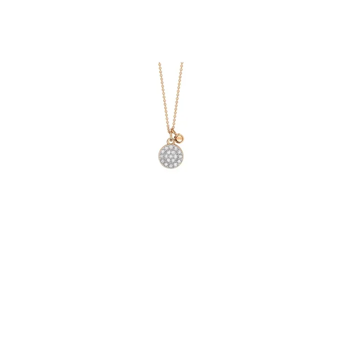Necklace Ginette NY Mini Ever Disc in rose gold diamonds, MEVD1 – Lepage