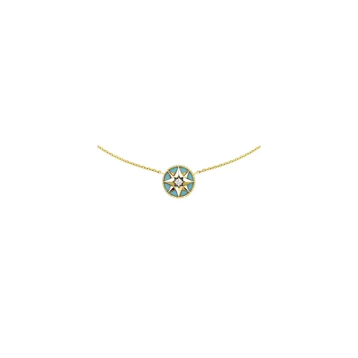 Necklace Rose des Vents yellow gold turquoise Dior JRDV95006 – Lepage