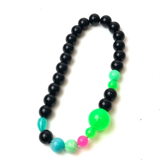 Neon Dance Lucite Stretch Bauble Necklace – Shortie