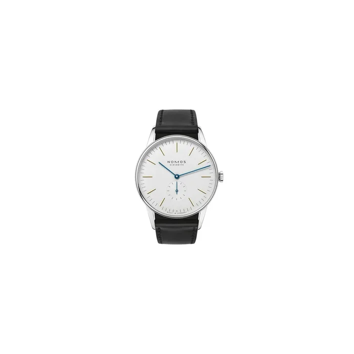 Nomos Orion 38 mechanical black genuine leather watch 38 mm 387 – Lepage