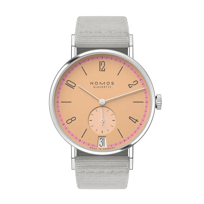 Nomos Tangente 38 Date Pastell watch – Limited 175-year mechanical edition grey textile bracelet 37.5 mm – Lepage