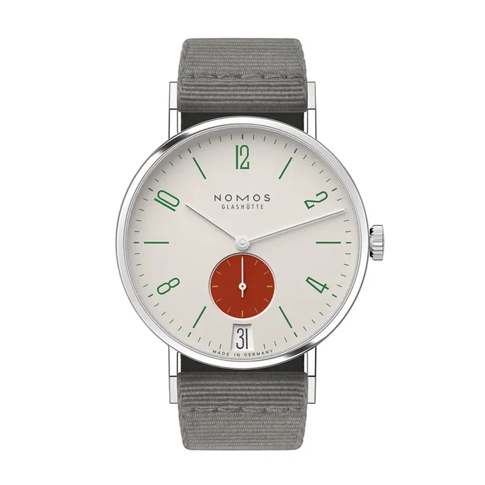 Nomos Tangente 38 Date Stop watch – Limited 175 years mechanical grey textile bracelet 37,5 mm – Lepage