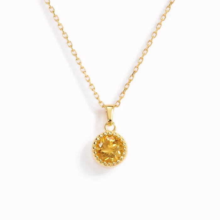 November Birthstone Necklace – Citrine