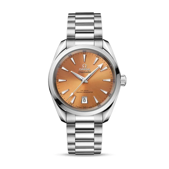 Omega Aqua Terra 150m saffron dial steel bracelet 38 mm – Lepage