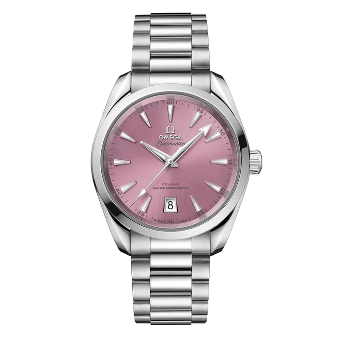Omega Aqua Terra Shades pink shell dial steel bracelet 38 mm – Lepage
