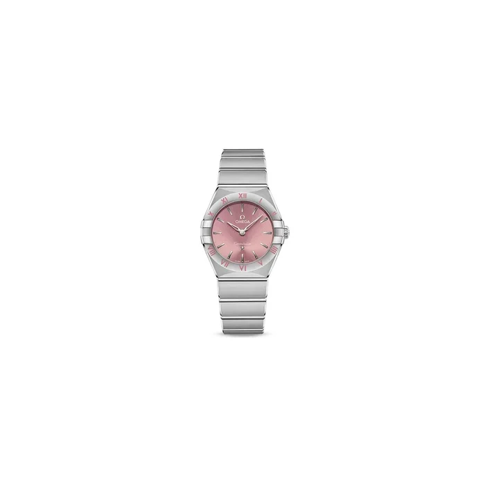 Omega Constellation Quartz pink dial watch with steel bracelet 28 mm – Lepage
