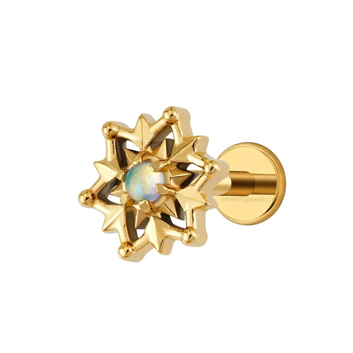 Opal Nova Titanium Flat Studs – PAIR