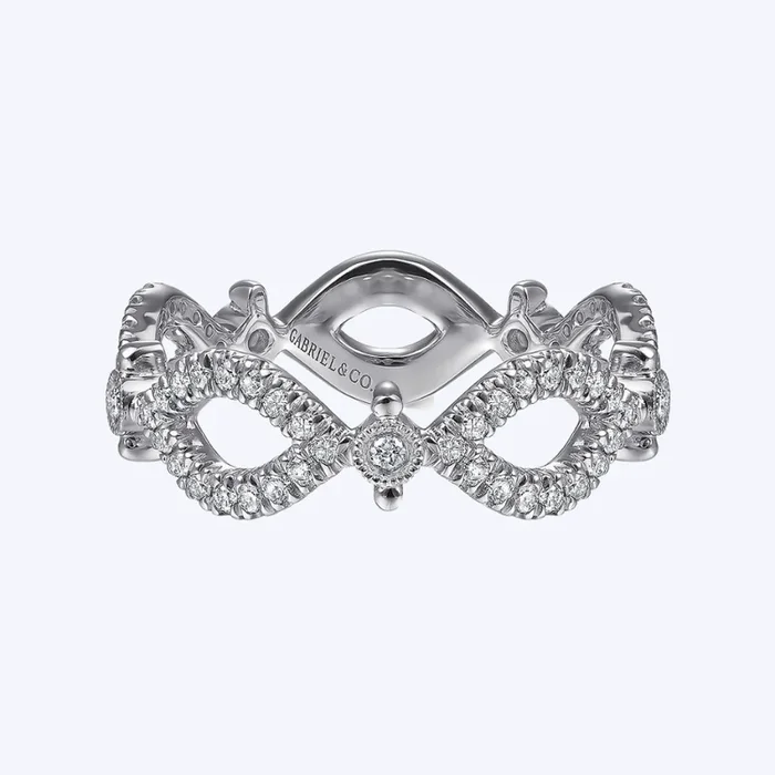 Open Link Diamond Station Ring