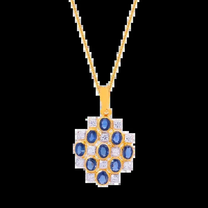 Opulent Pendant With Gemstone in 22K Gold