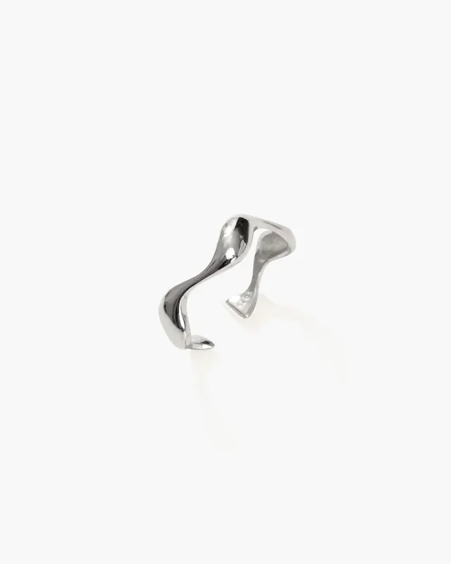 Orecchino a fascia Silver Wave