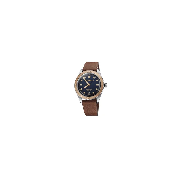 Oris Plongée Divers Sixty-Five watch blue dial leather bracelet 40 mm