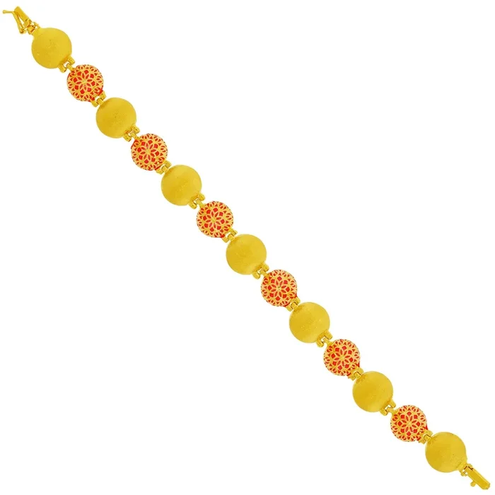 Ornamental Bracelet with Minakari in 22K Gold