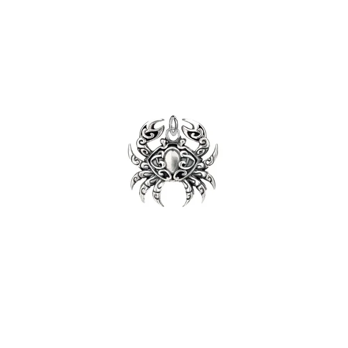 Oxidized Silver Crab Charm