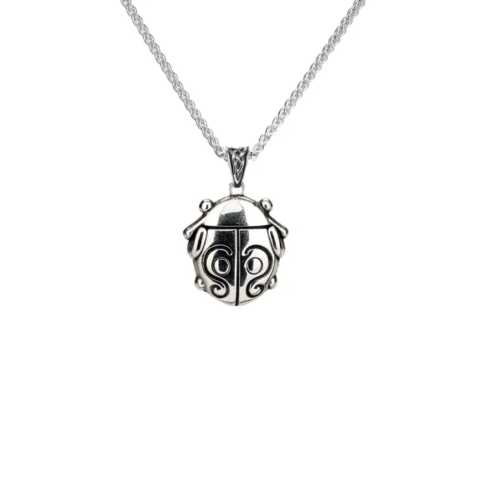 Oxidized Silver Ladybug Pendant