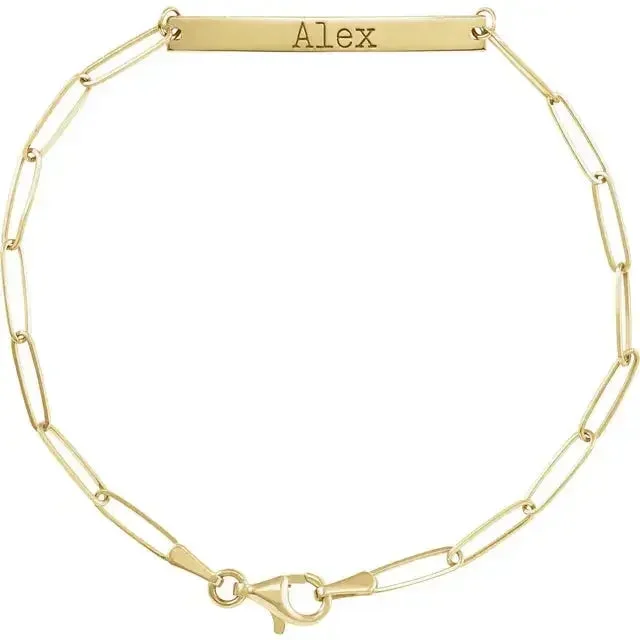 Paperclip ID Bar Bracelet