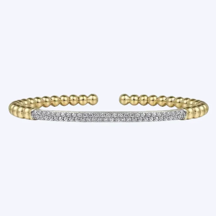 Pave Bar Split Bangle with Lock