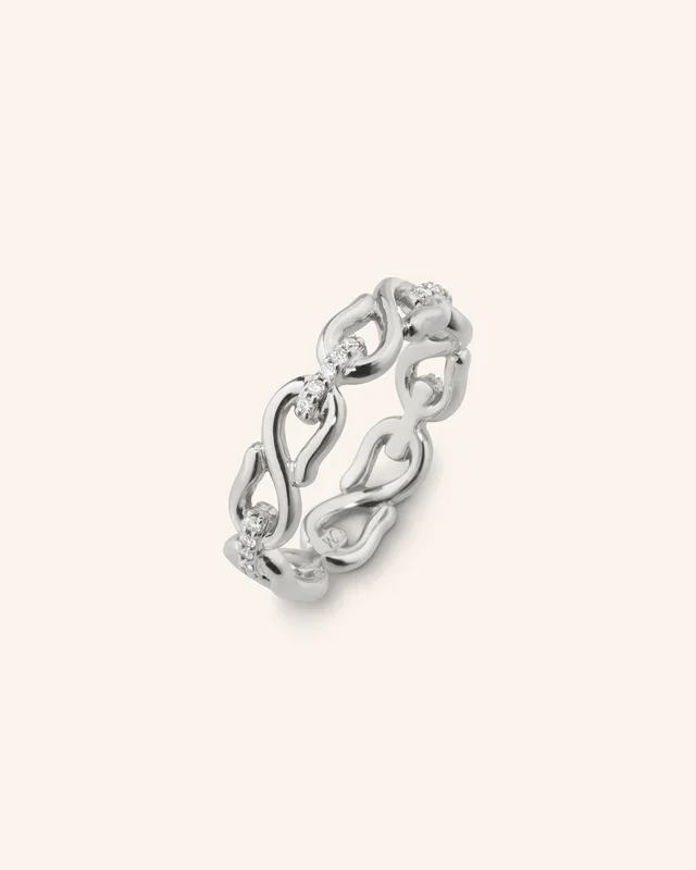 Pavé Sapphire Infinity Stackable Ring
