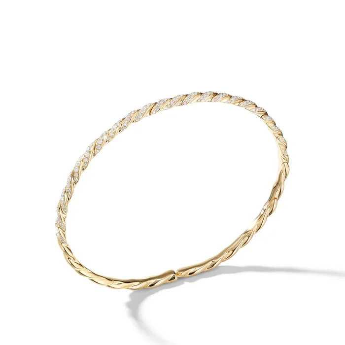 Pavéflex Bracelet in 18K Yellow Gold with Diamonds, 3.5mm
