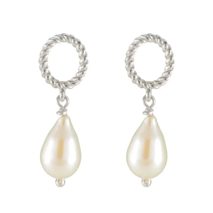 Pearl Japanese Yasmine Solitaire Stud White Sterling Silver Earring