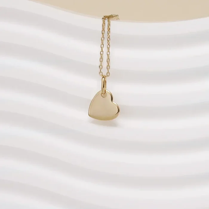 Pendant inclined heart 10mm gold plated to engrave