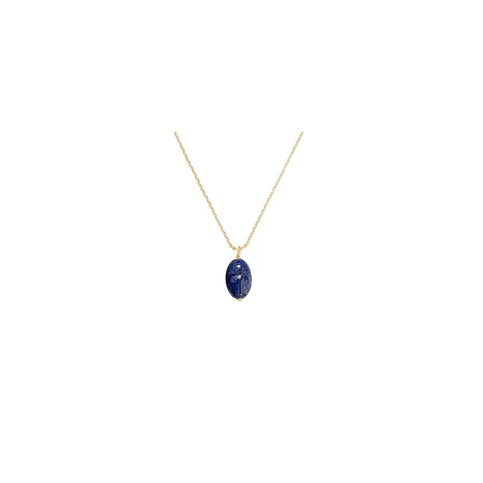 Pendant Scarabée Aurélie Bidermann yellow gold lapis lazuli – Lepage