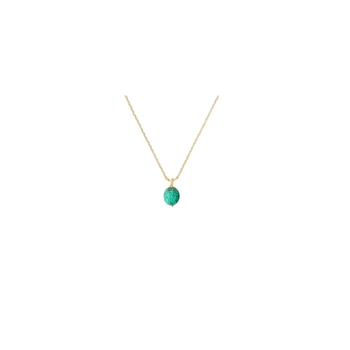 Pendant Scarabée Aurélie Bidermann yellow gold turquoise – Lepage