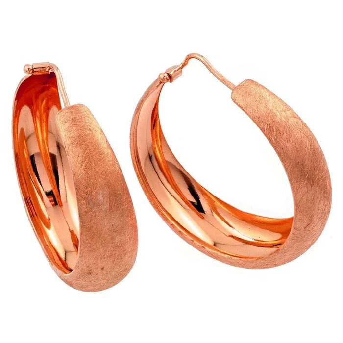 Pendientes Aros Plata 925 Chapados Oro Rosa – ITE00081RGP