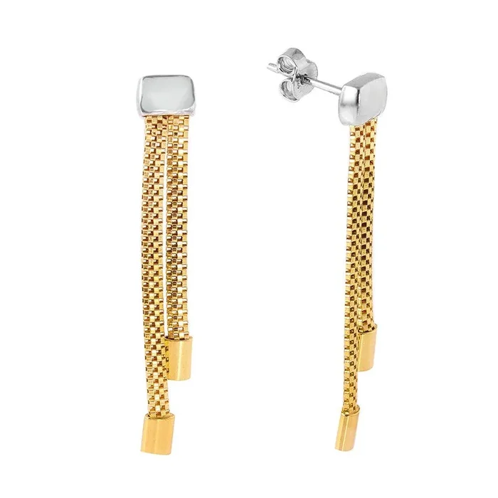 Pendientes Colgantes de Plata 925 Chapada en Oro – ITE00067GP