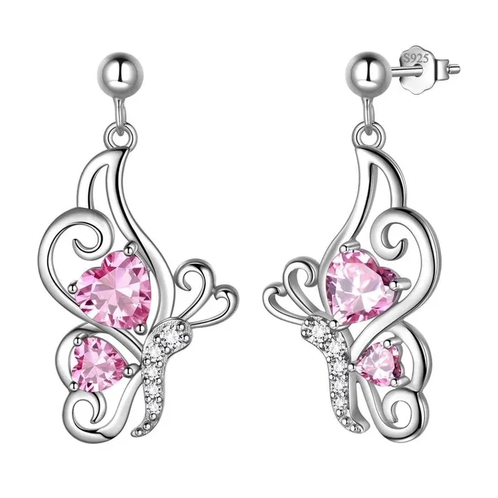 Pendientes de turmalina con piedra natal de octubre, joyería para mujeres y niñas, regalo de cumpleaños, plata de ley
