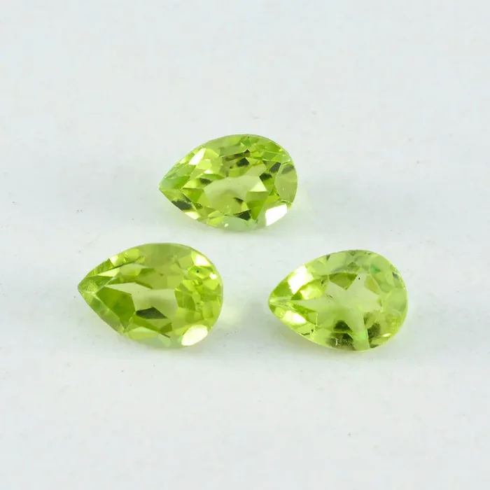 Peridot 1PC Large 9×11 MM Pear Faceted Green Brilliant Semi Precious Loose Gems