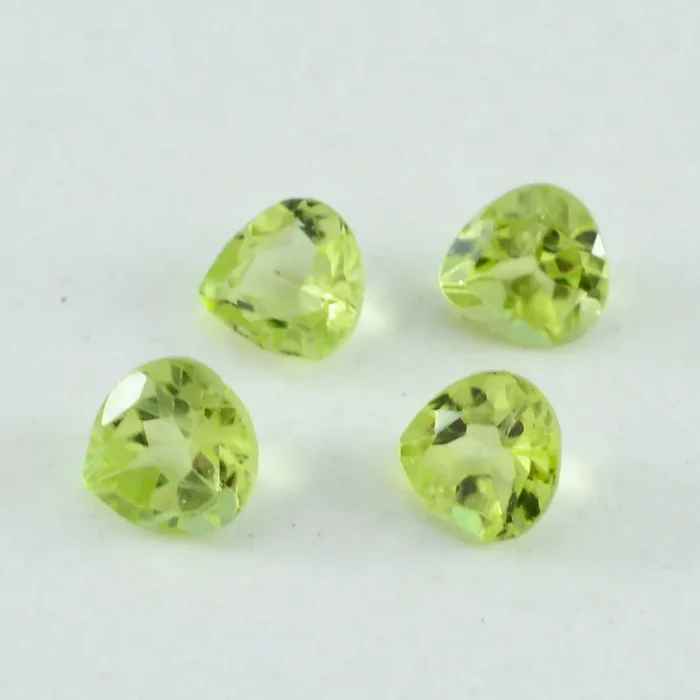 Peridot 1PC Small 8×8 MM Heart Faceted Green Luster Semi Precious Loose Gemstones
