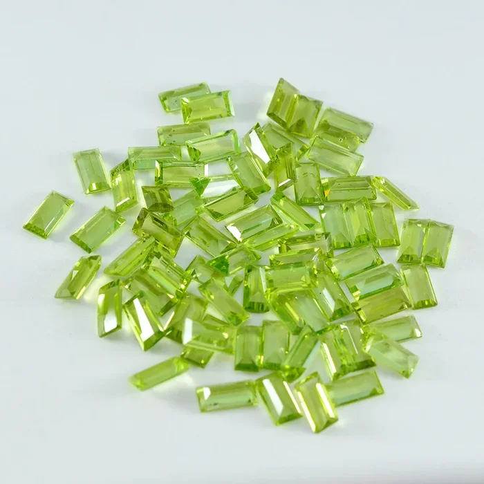 Peridot 1PC Tiny 3×6 MM Baguette Faceted Green Polished Semi Precious Loose Gemstones