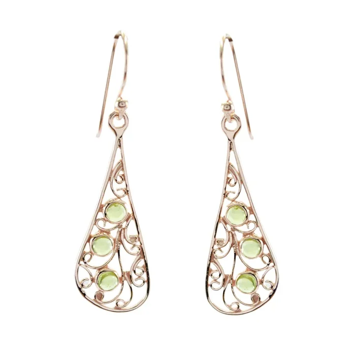 Peridot African Elena multiple Dangle Green Silver Earring