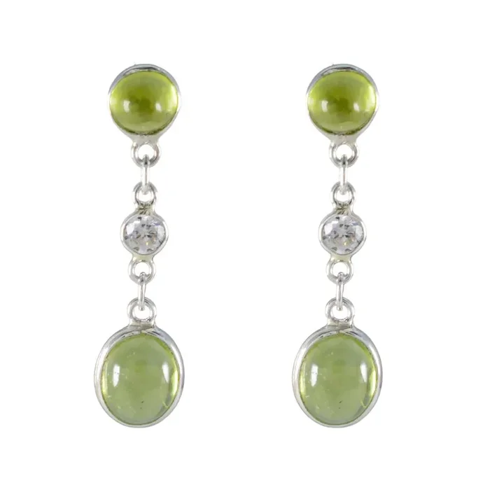 Peridot Australian Isabella multiple Stud Green Sterling Silver Earring