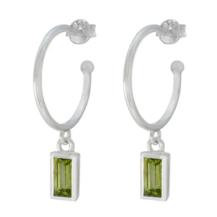 Peridot Australian Teresa Solitaire Dangle Green 925 Silver Earring