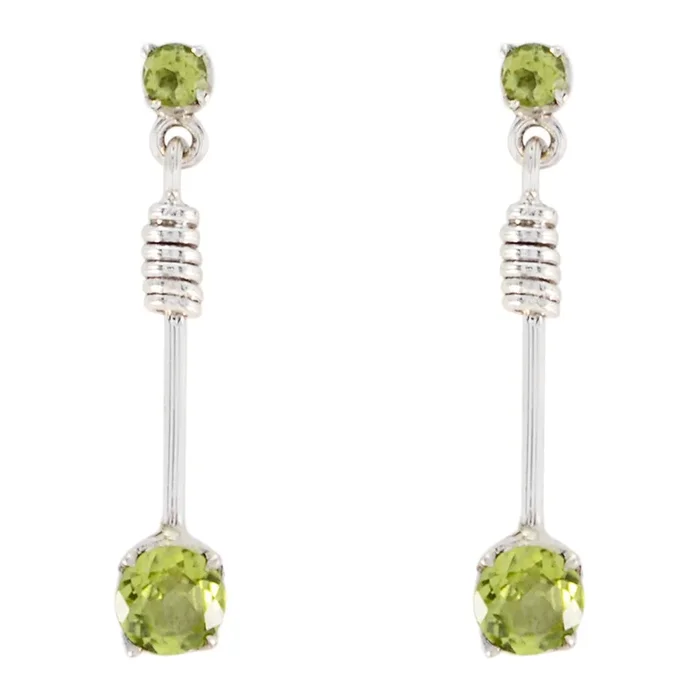 Peridot Egyptian Laura multiple Stud Green 925 Sterling Silver Earring
