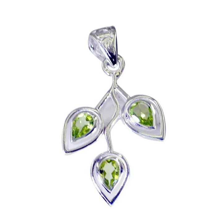 Peridot Eye-catching American Sterling Silver Trilogy Lucia Modern Green Pendant Jewellery