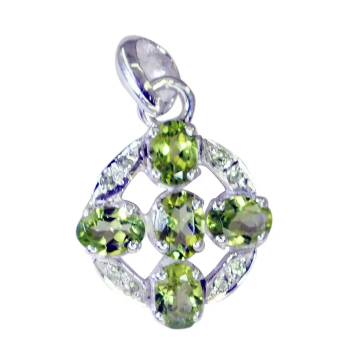 Peridot Featherlight Indian 92.5 Silver multiple Siti Heart Green Pendant Jewellery