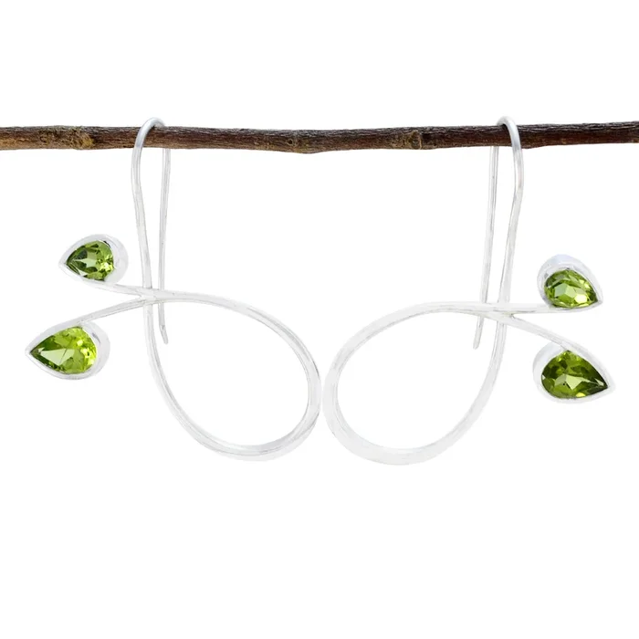 Peridot German Nova multiple Dangle Green Silver Earring
