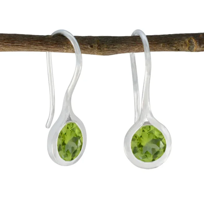 Peridot Mexican Julia Solitaire Dangle Green 925 Silver Earring