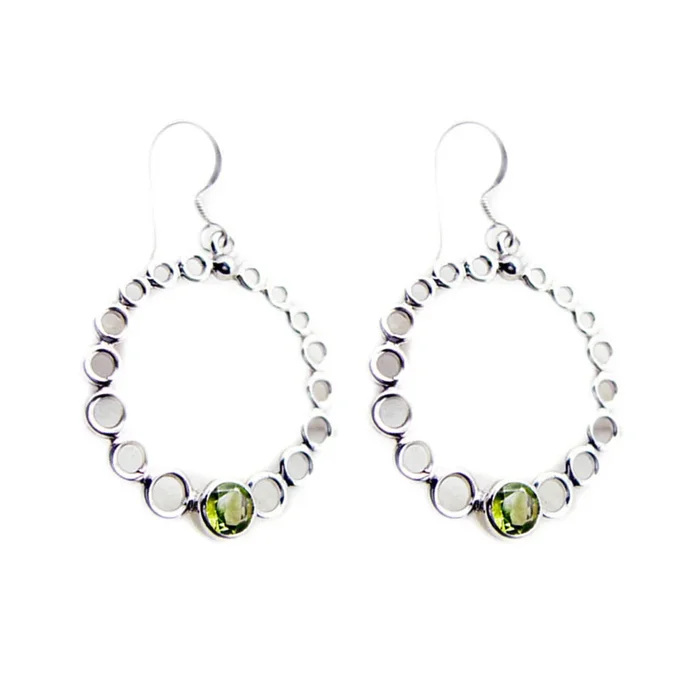 Peridot Middle Eastern Abigail multiple Dangle Green 92.5 Silver Earring