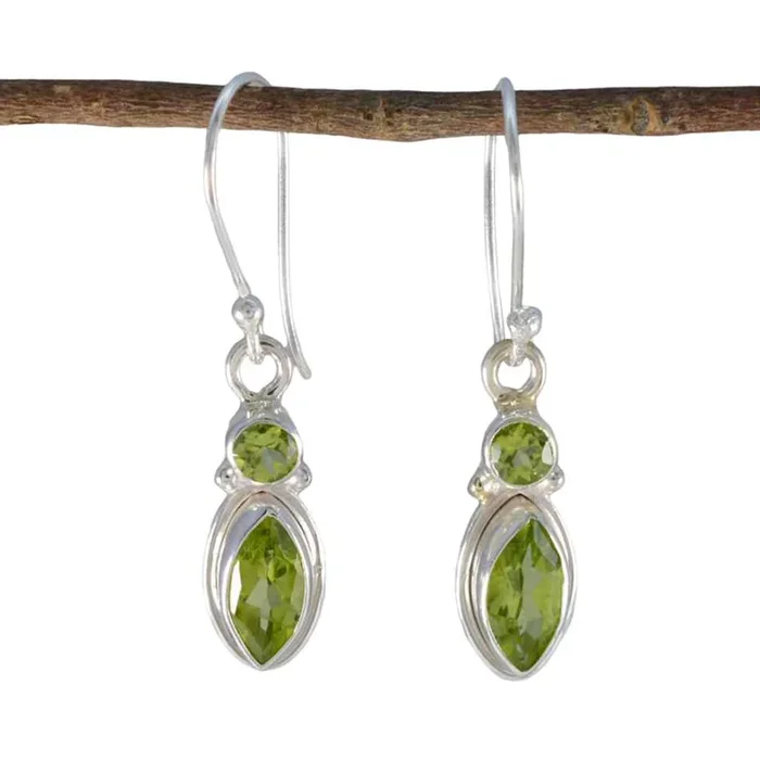 Peridot Moroccan Bella Toi et Moi Dangle Green 925 Sterling Silver Earring