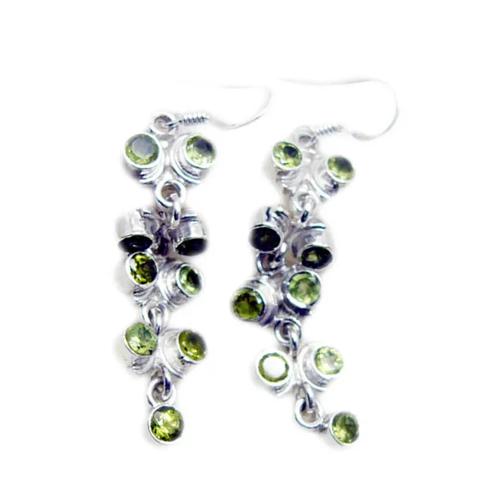 Peridot Spanish Chen multiple Dangle Green Silver Earring